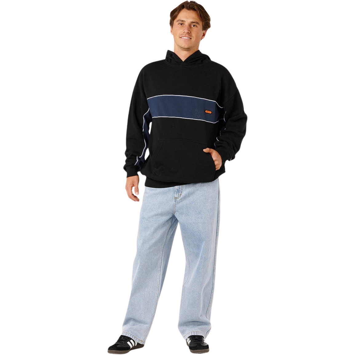 2026 Rip Curl Mens Panel Beater Hoodie 0BIMFL - Black
